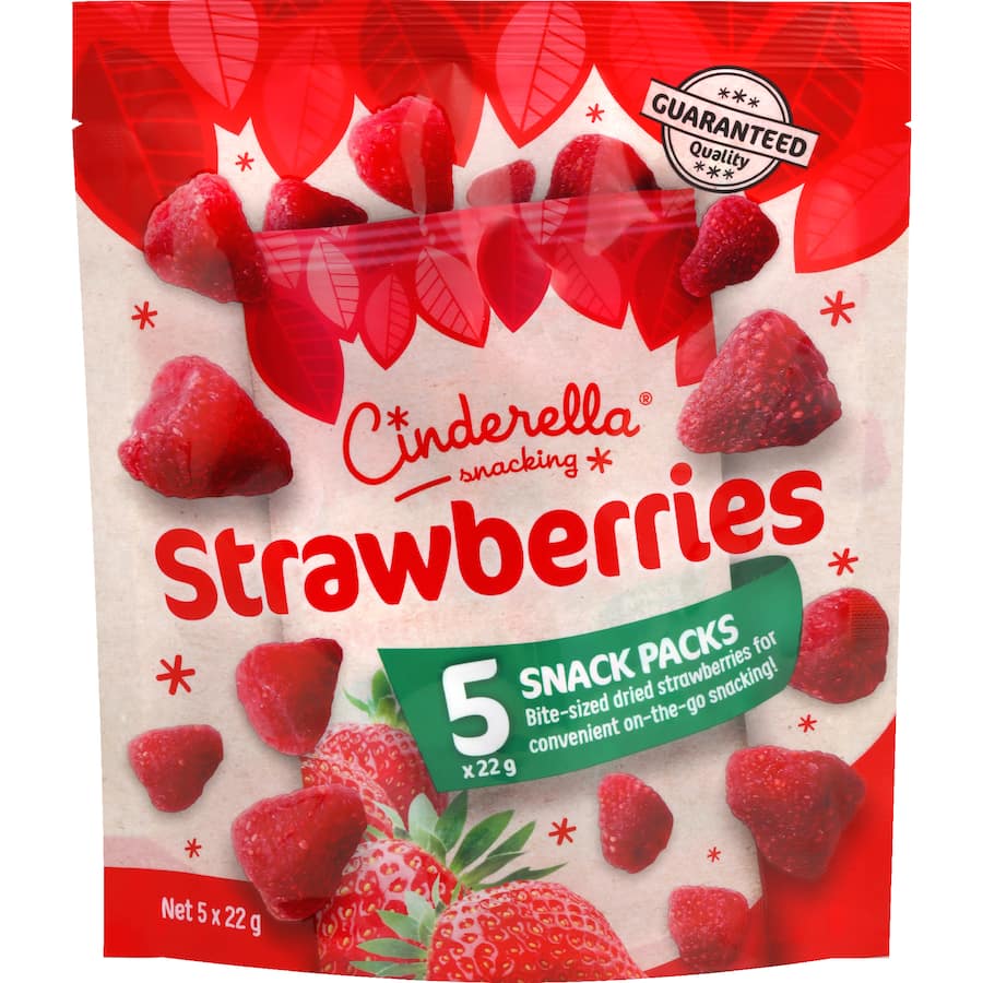 Cinderella Strawberries Snack Pack - 5 pack 110g