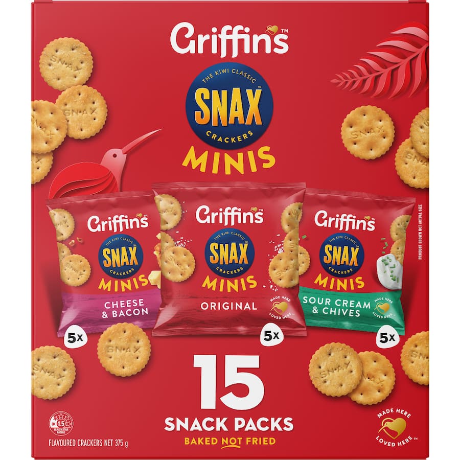 Griffins Snax Biscuits Minis - 15 pack 375g