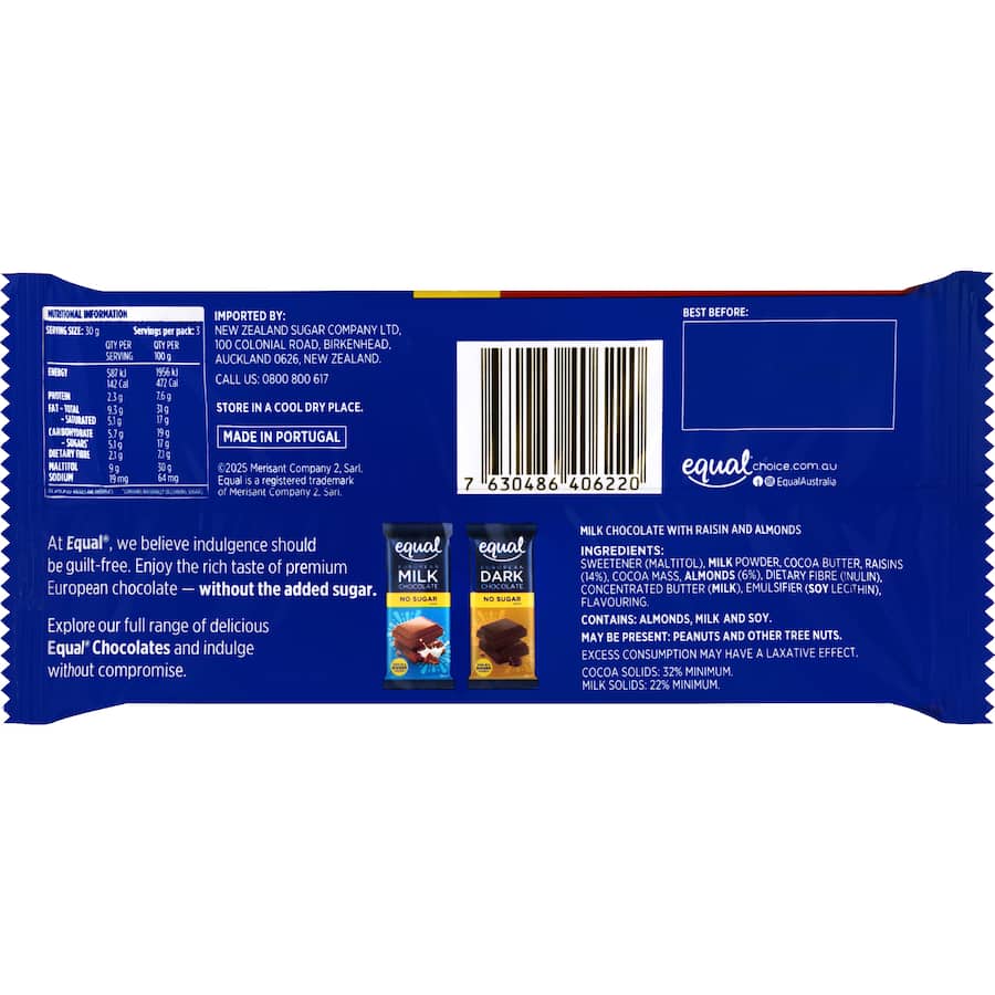 Equal Chocolate Block Fruit & Nut - 100g