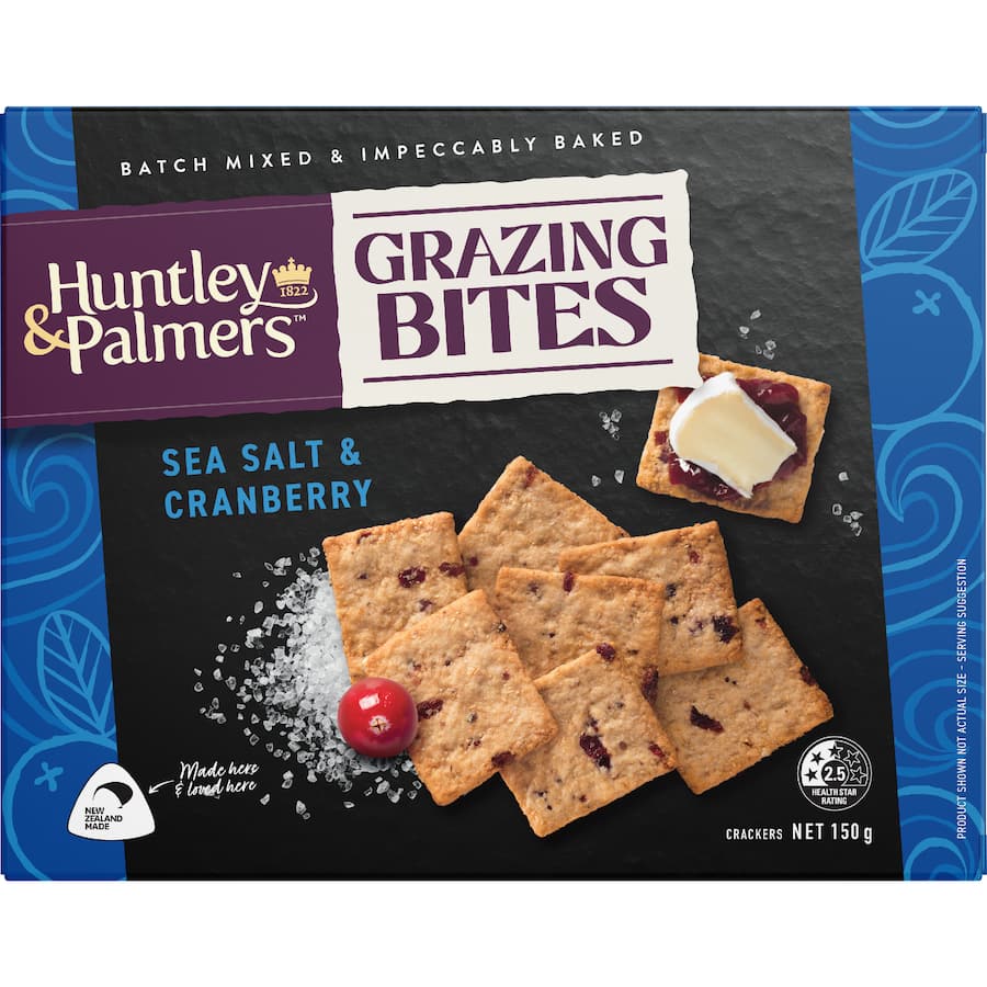 Huntley & Palmers Grazing Bites Sea Salt Cranberry - 150g