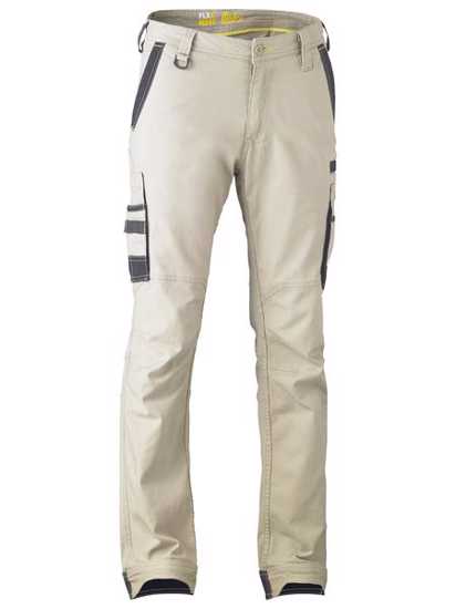 Bisley FLEX & MOVE Stretch Utility Cargo Pant in Stone, Size 17, featuring durable fabric, ample pockets, and comfortable fit.