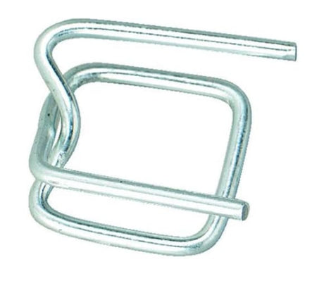 Light-duty 13mm strapping buckles in a box of 2000, ideal for securing parcels and packaging efficiently.