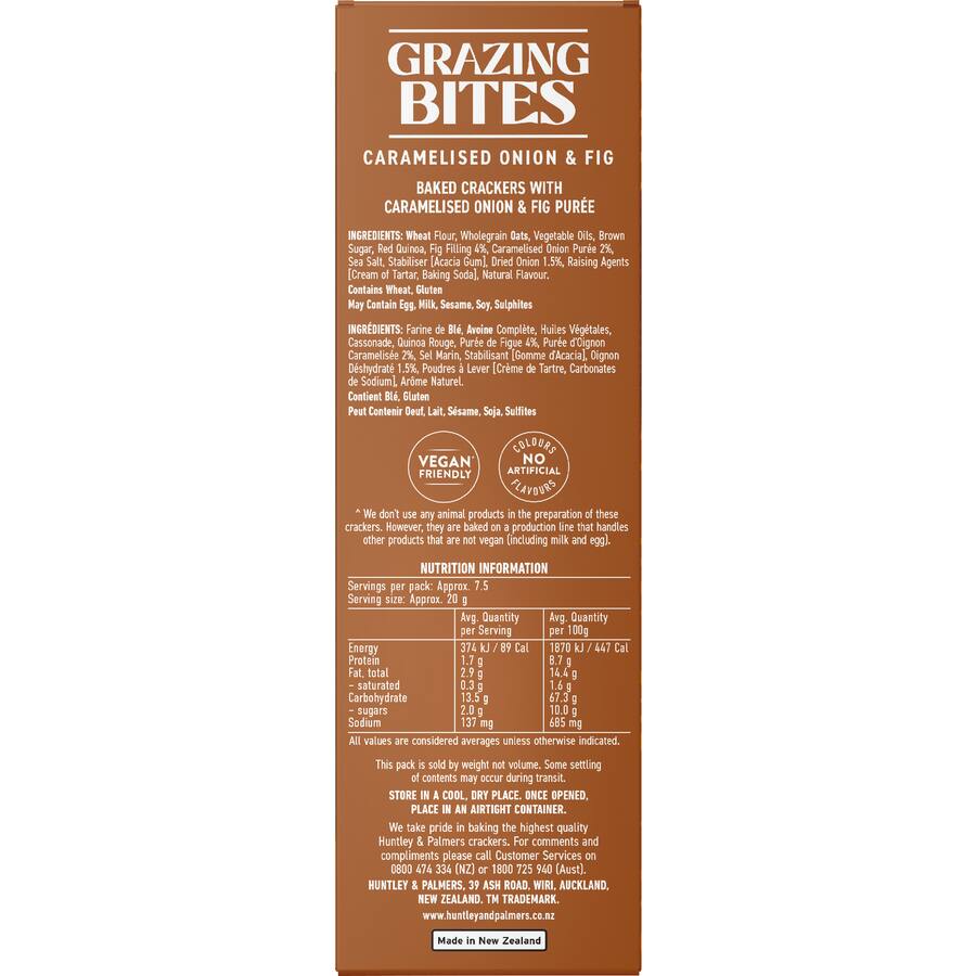Huntley & Palmers Grazing Bites Cara Onion Fig - 150g