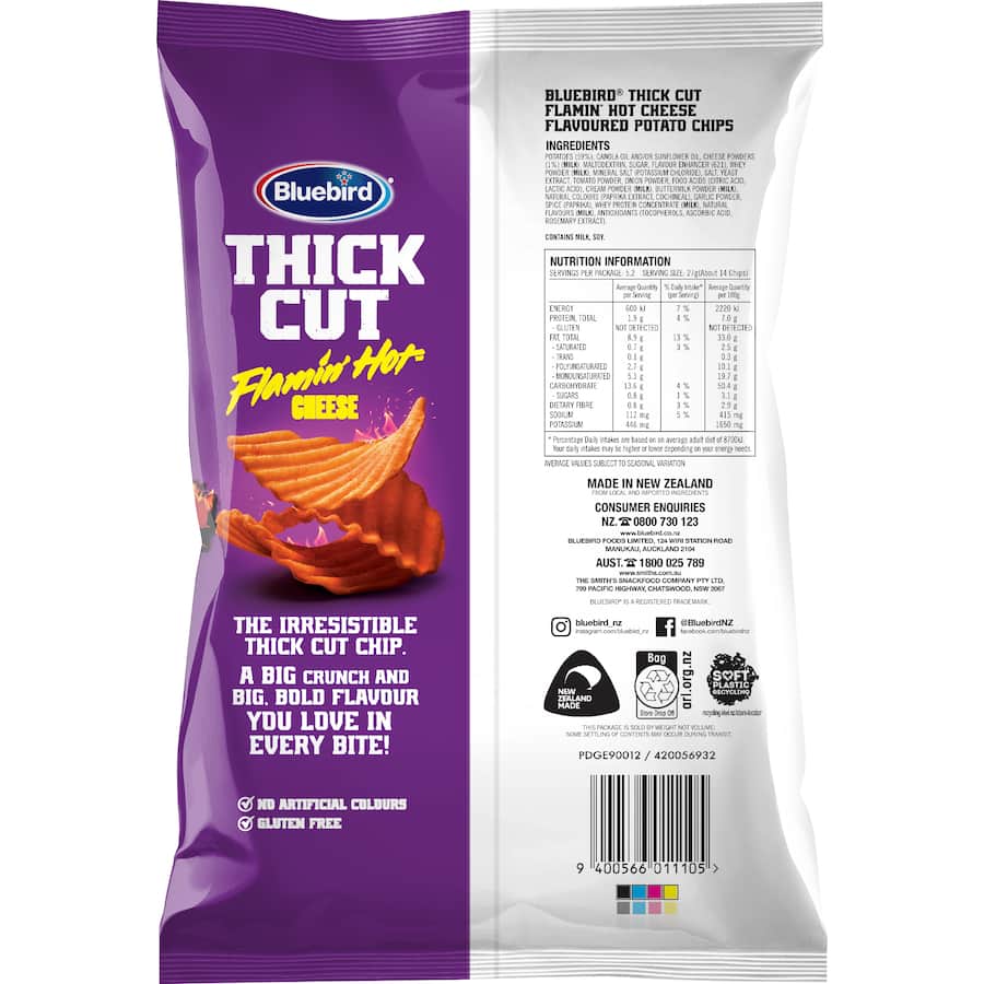 Bluebird Chips Thick Cut Flamin Hot - 140g