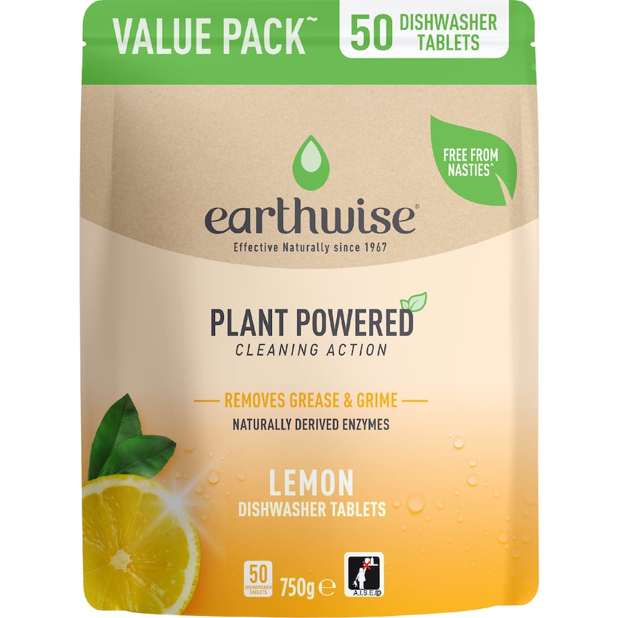 Earthwise Dishwasher Tablets Lemon - 50 pack 750g