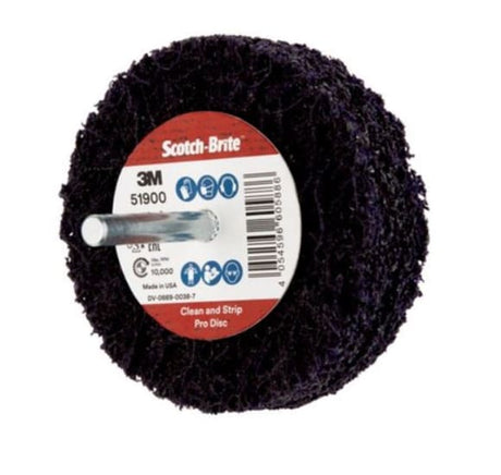 Scotch-Brite Clean & Strip Pro Spindle Disc in purple, 60mm x 13mm, designed for efficient rust and paint removal.