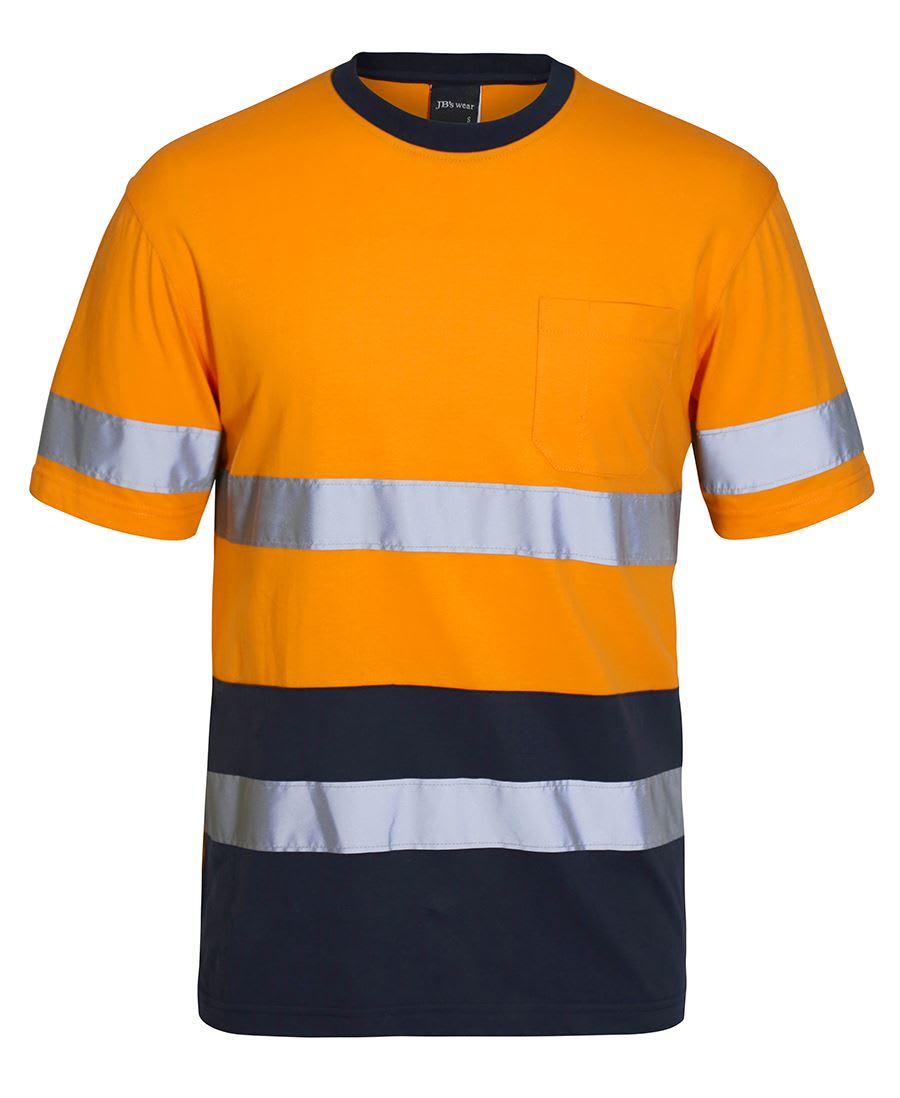 JB's Wear, Hi Vis T-Shirt, 6DNTC - Orange/Navy (Size: 4XL)