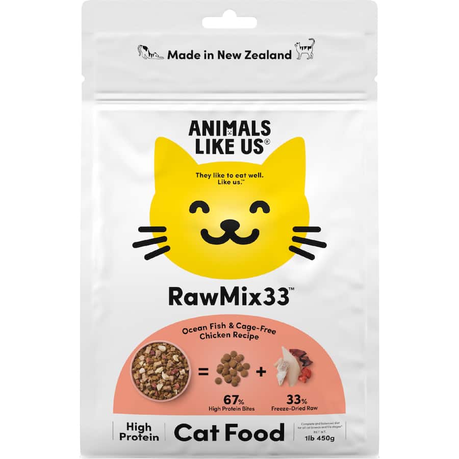 Animals Like Us Dry Cat Food Raw Mix 33 Fish And Chicken 450g