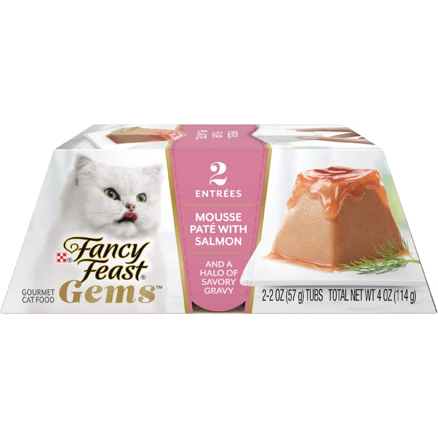 Fancy Feast Gems Cat Food Mousse Pate With Salmon Box 114g