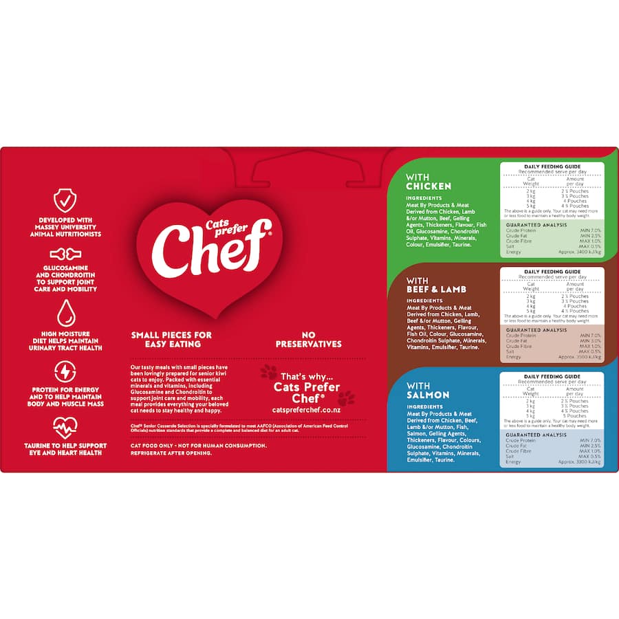 Chef Wet Cat Food Senior Casserole Selection 18 pack 1530g