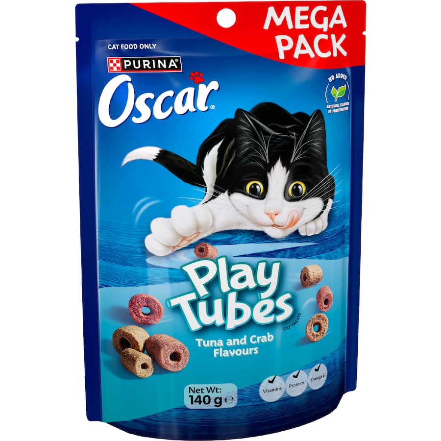 Oscar Play Tubes Cat Treats Tuna & Crab 140g