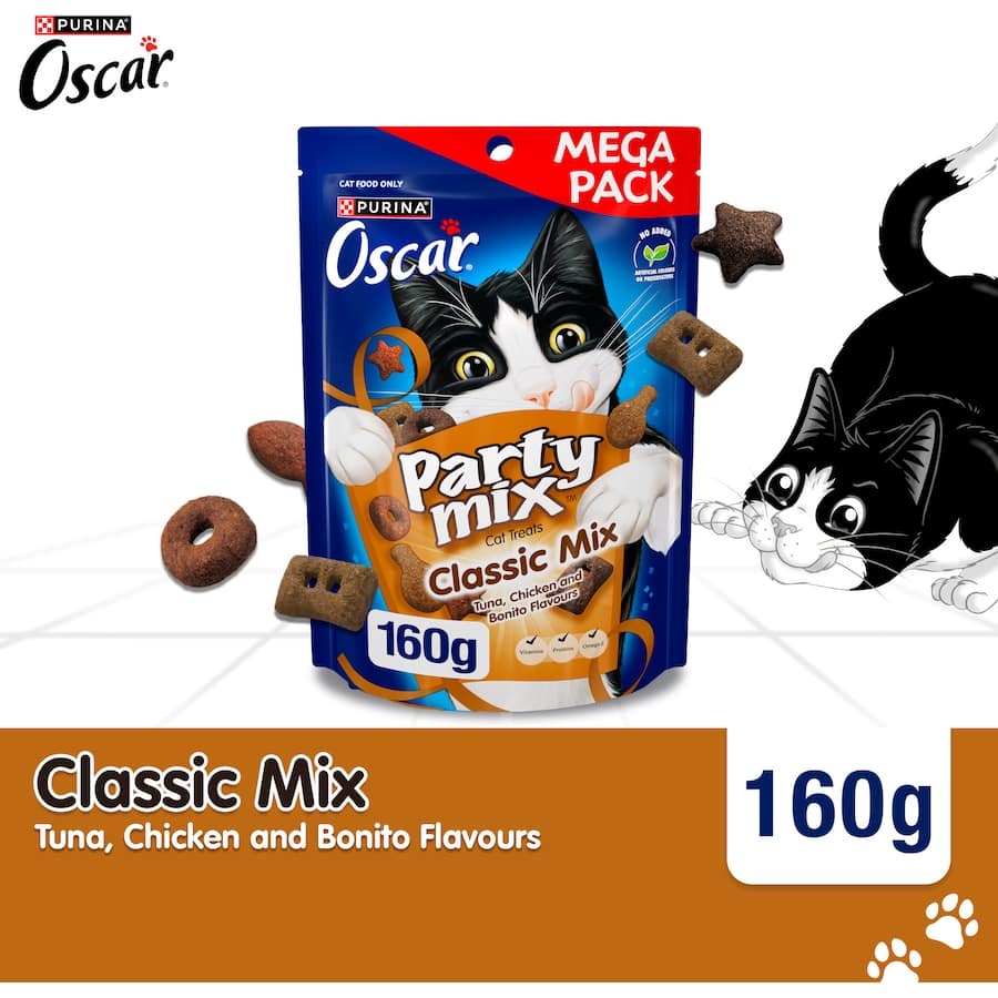 Oscar Party Mix Classic Cat Treats Tuna, Chicken & Bonito 160g