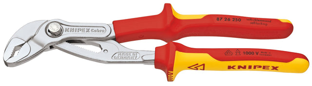 Knipex Cobra Multigrip 1000V-250mm adjustable wrench with slim design, 50mm jaw opening, and electrical protection.