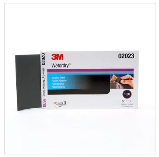 3M Wetordry Abrasive Sheet 401Q P1500A, 140mm x 230mm, designed for efficient automotive sanding and prepping surfaces.