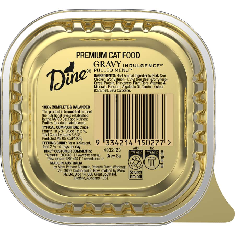 Dine Wet Cat Food Salmon In Gravy Tray 85g