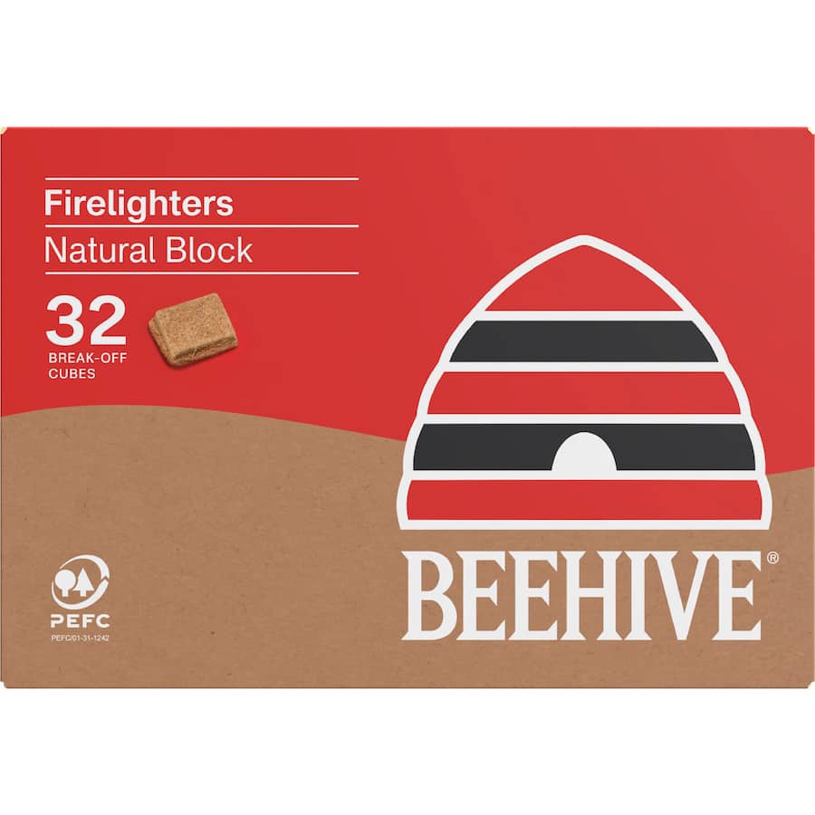 Beehive Firelighters Natural Block 32pack