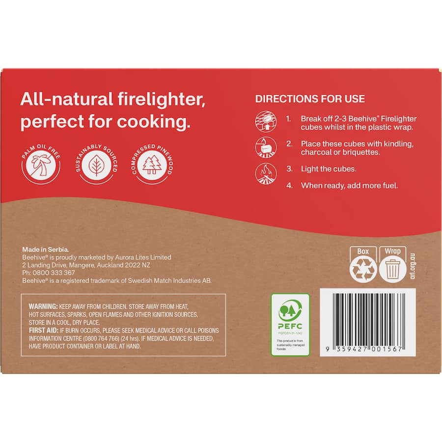 Beehive Firelighters Natural Block 32pack