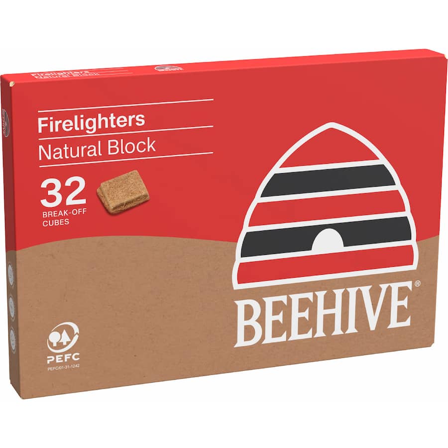 Beehive Firelighters Natural Block 32pack