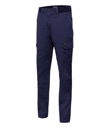 Navy KingGee Ripstop Rib Comfort Waist Pants, size 87, featuring a comfort waistband, durable fabric, and multiple pockets.