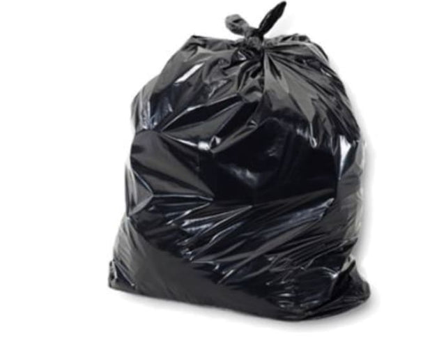 Durable black garbage bags (125mu, 660x1000mm) in a 90-pack, ideal for tough waste disposal at home or commercial use.