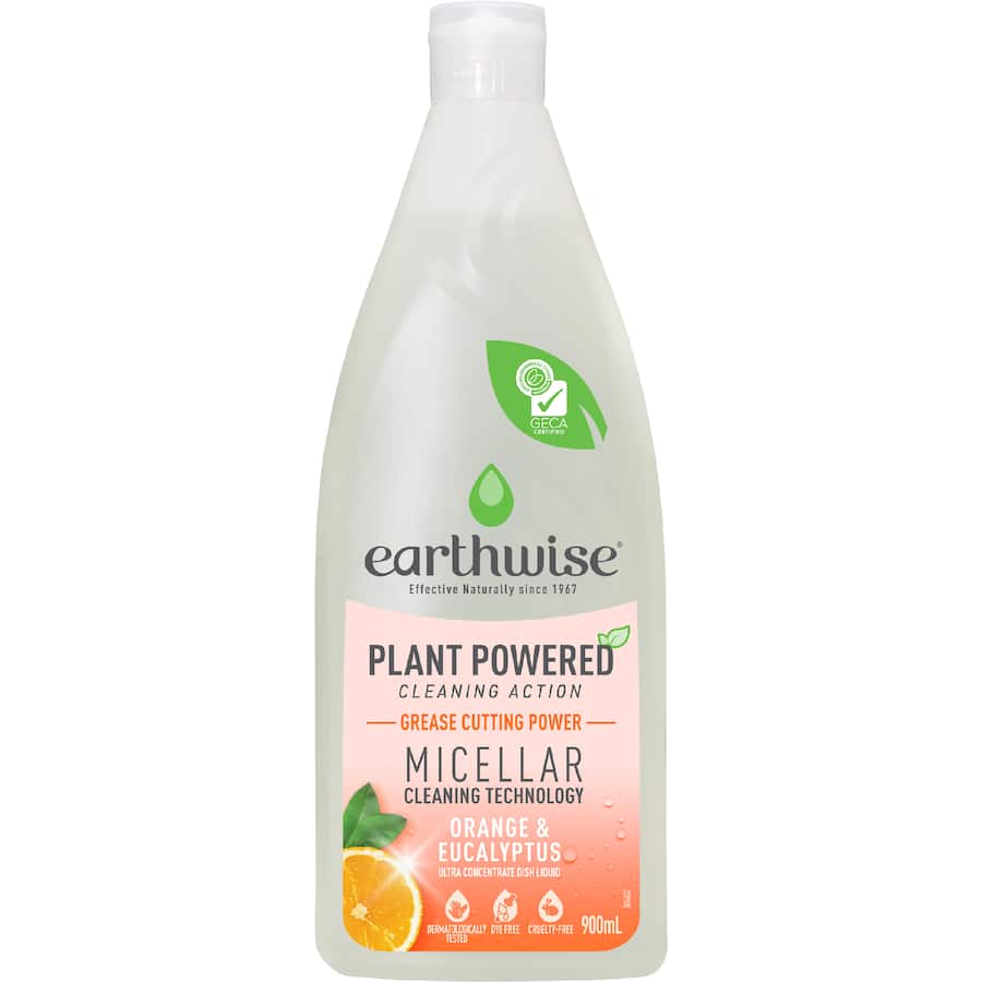 Earthwise Dish Liquid Orange & Eucalyptus - 900mL