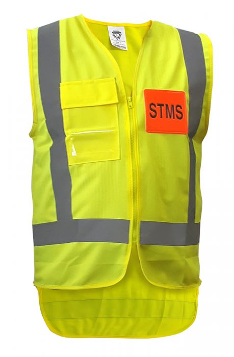 Caution, Hi Vis STMS Vest, PCV1504 - Fluoro Yellow - XXS