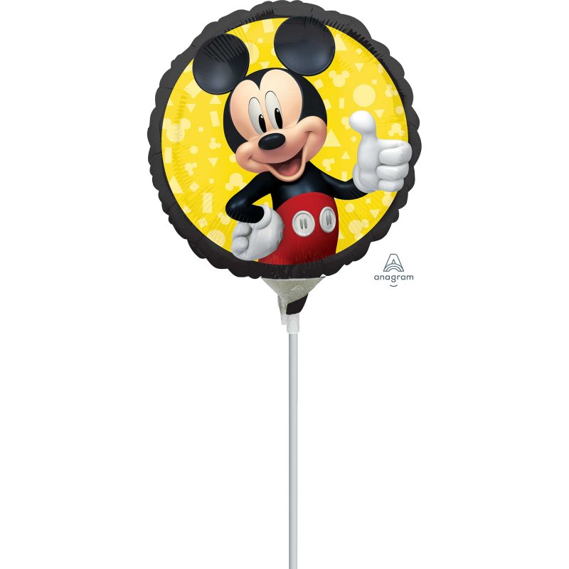 Mickey Mouse Forever foil balloon, 22cm, air-inflated with heat sealing, featuring a classic Mickey design.