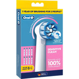 Oral B Replacement Brush Heads Sensitive Clean 8pack