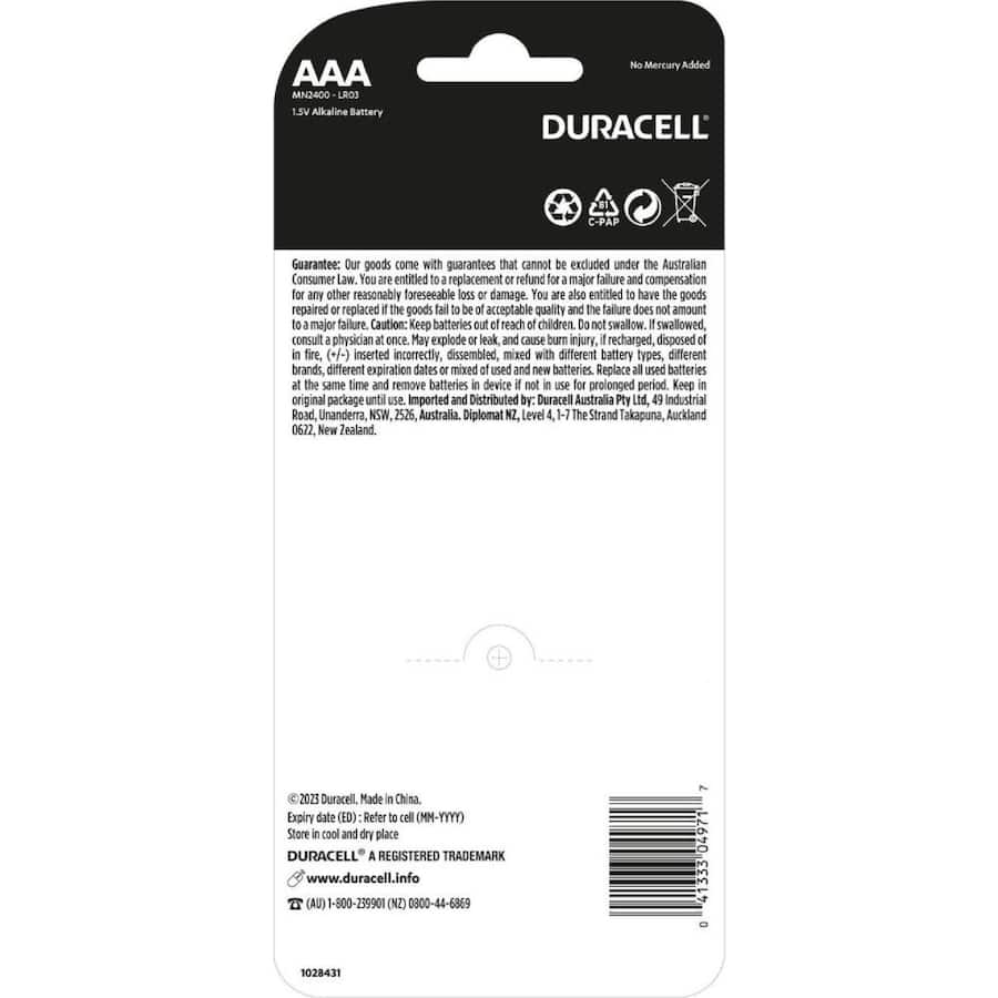 Duracell Everyday Batteries Alkaline Aaa 18pack