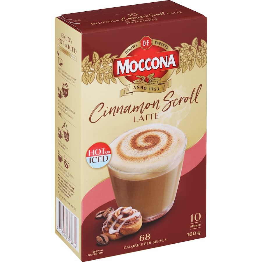 Moccona Coffee Sachets Cinnamon Scroll Latte 10pack