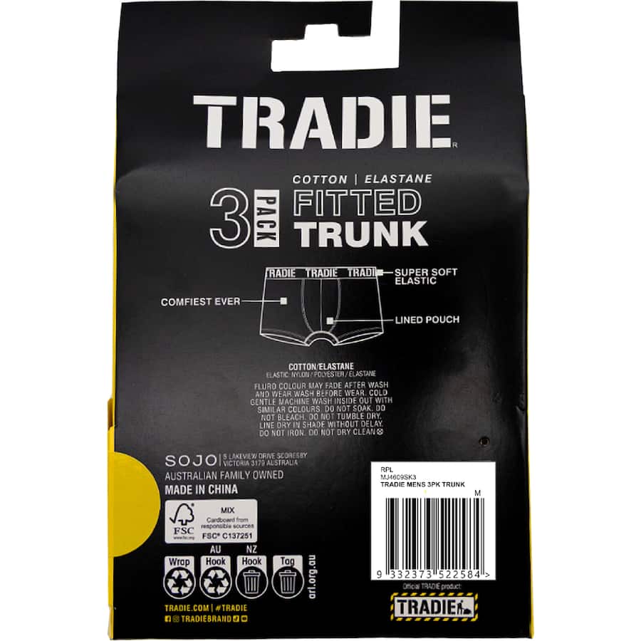 Tradie Trunks Mens M 3pack