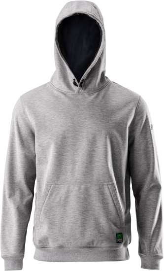 Grey Marle fleece hoodie size S, windproof, water-resistant, features durable elbows and internal phone pocket for outdoor comfort.