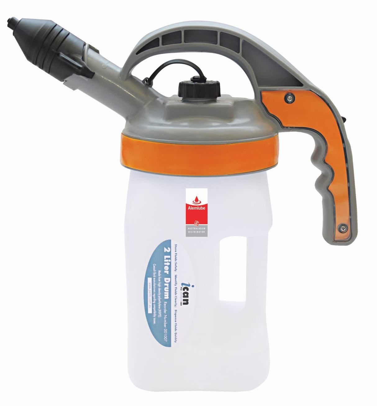 Alemlube iCan 2L Container with 6mm Pour Lid Kit