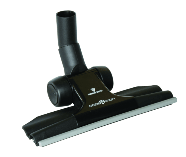 Low profile vacuum floor tool with wheels for easy cleaning under furniture; fits 32mm hoses for versatile use.