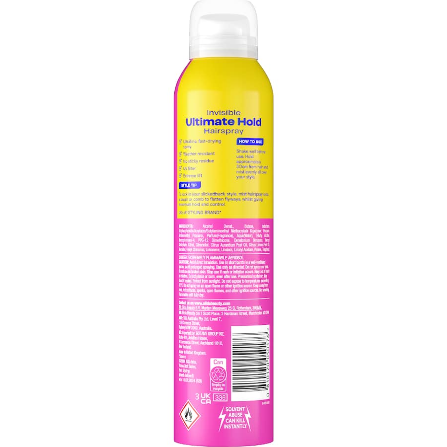 Vo5 Hairspray Ultimate Hold 250mL