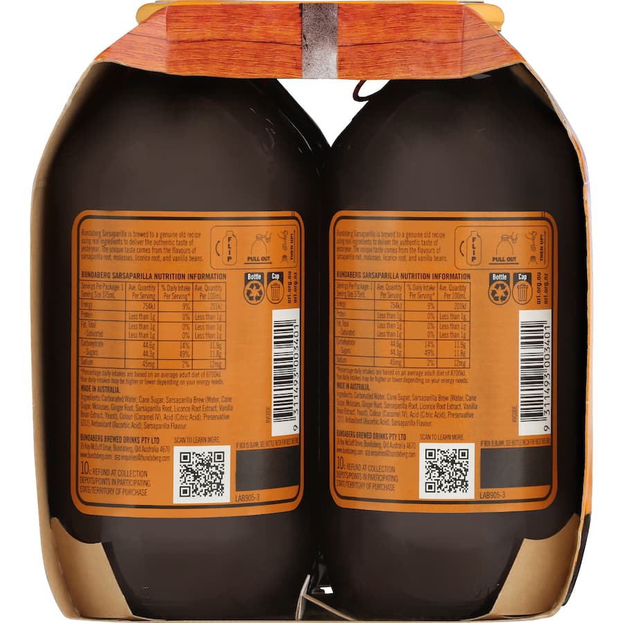 Bundaberg Sarsparilla  Bottles 6 x 375mL