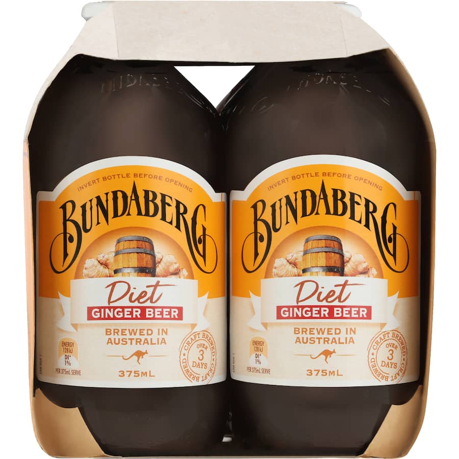 Bundaberg Diet Ginger Beer  Bottles 6 x 375mL