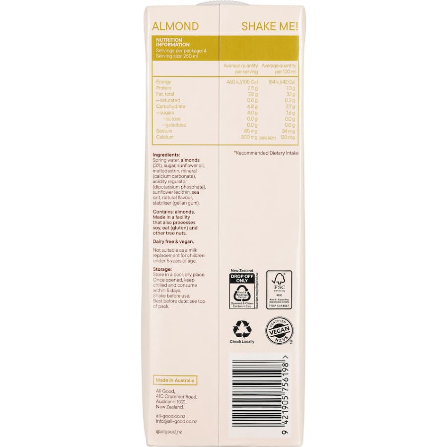 All Good Barista Almond Milk  1L