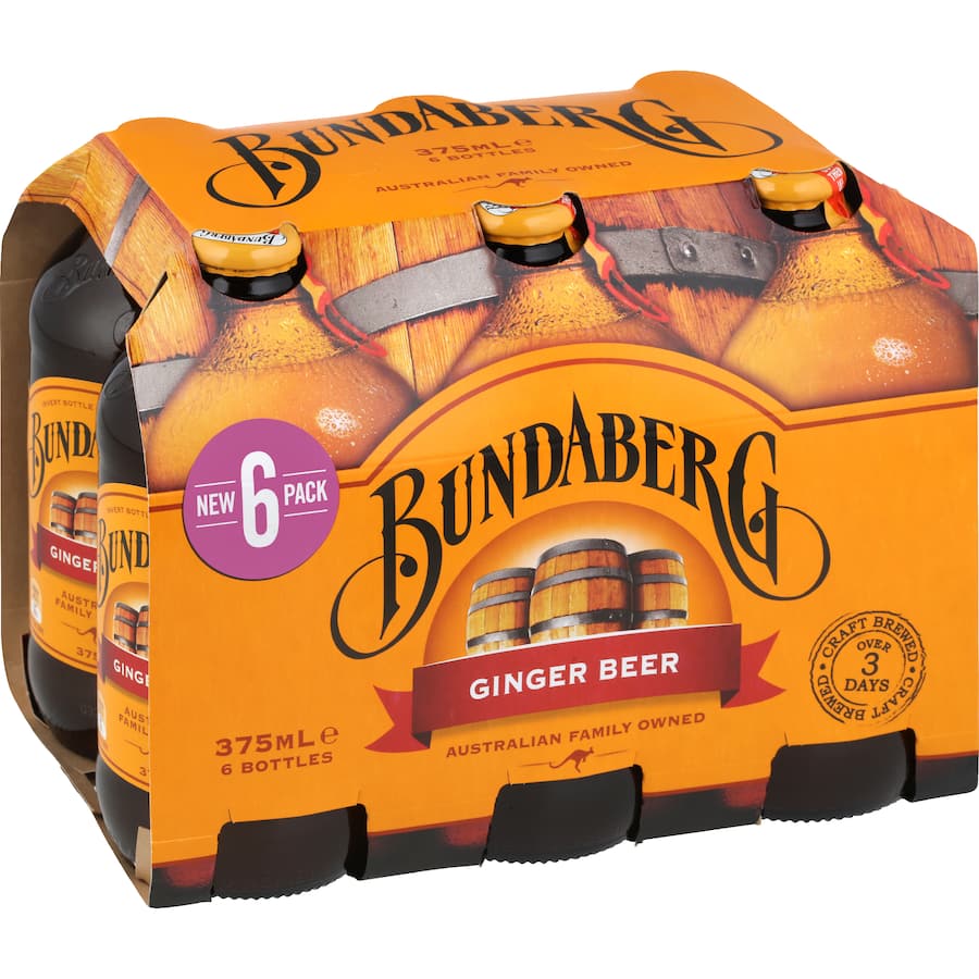 Bundaberg Ginger Beer  Bottles 6 x 375mL