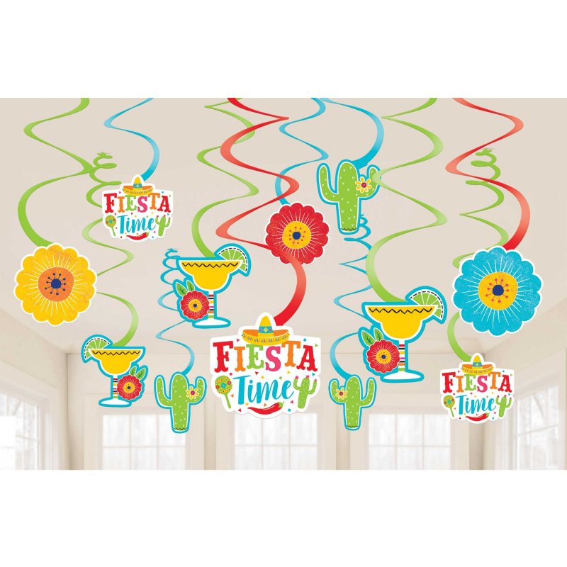 Hanging Decorations  - Fiesta Swirl (Value Pack) (Pack of 12)