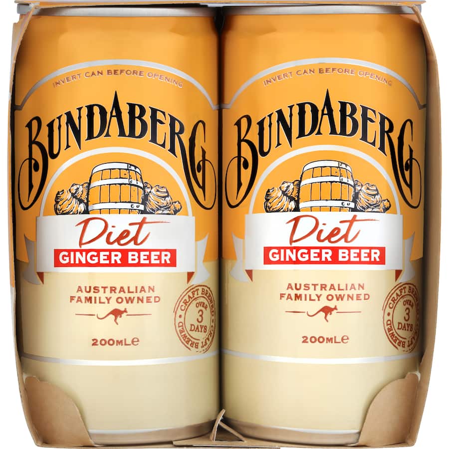 Bundaberg Diet Ginger Beer  Cans 6 x 200mL
