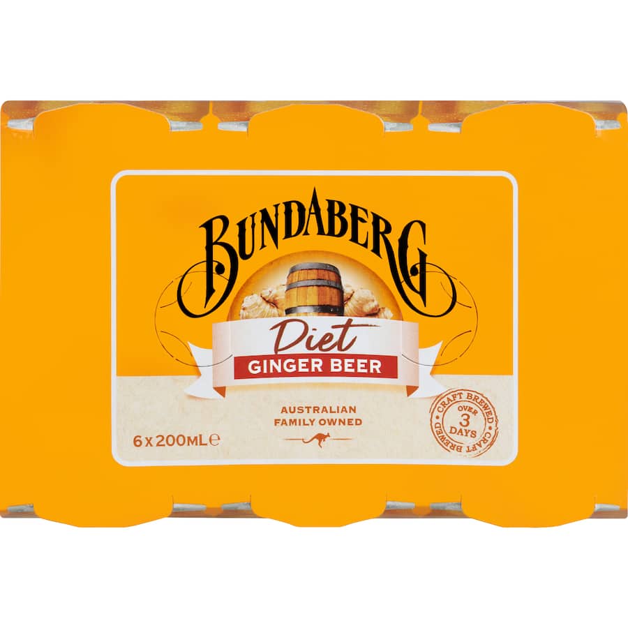 Bundaberg Diet Ginger Beer  Cans 6 x 200mL