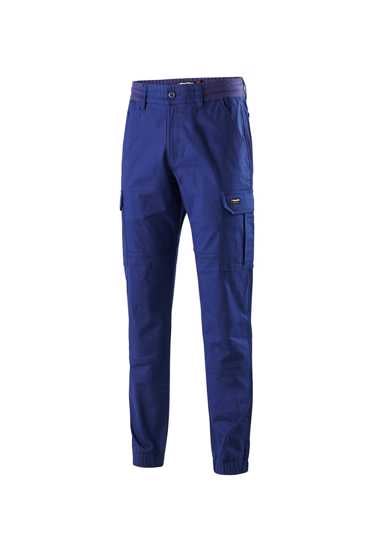 KingGee Comfort Waist Cuffed Pant K13012 in Navy, Size 82, featuring durable cotton blend fabric, comfort waistband, and cargo pockets.