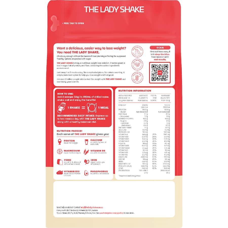 The Lady Shake Meal In A Shake Vanilla 560g