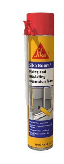 Sika Boom Expanding Foam 750ml bottle designed for easy application, sealing gaps, providing insulation, and sound dampening.