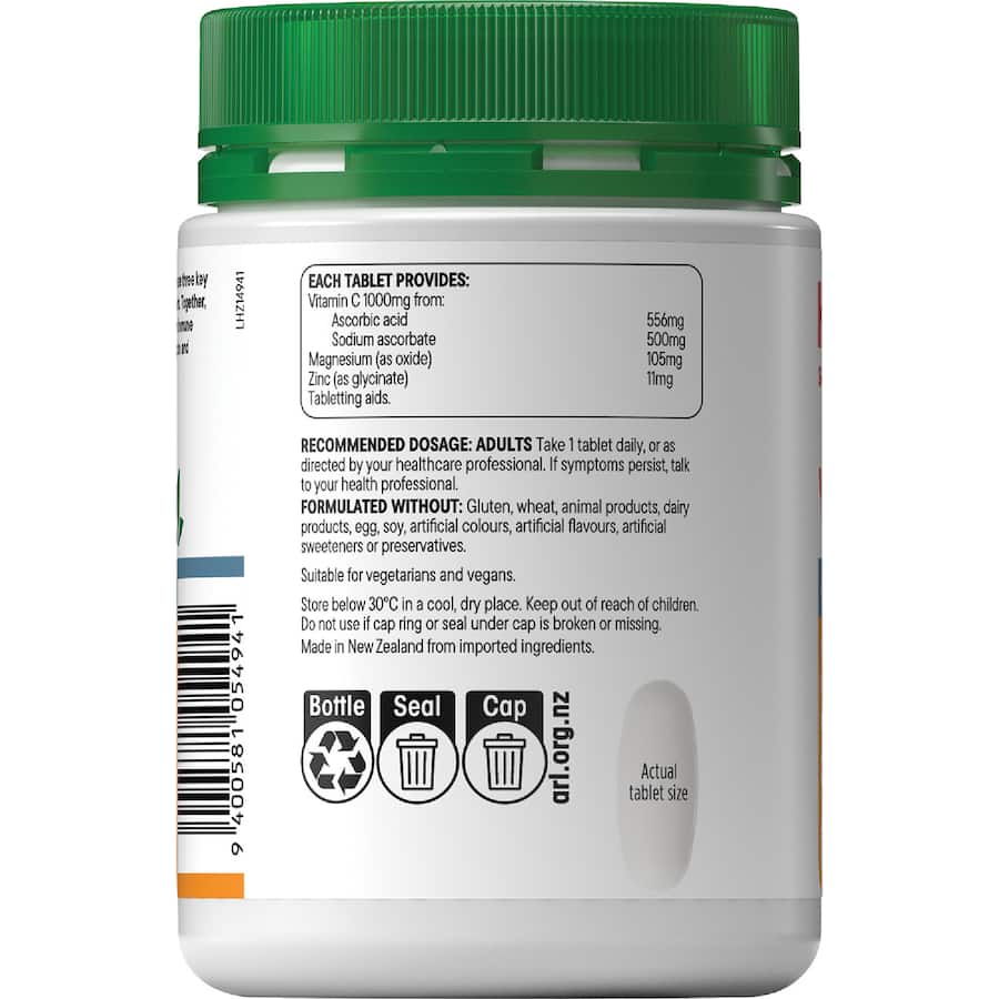 Healtheries Multi-vitamins Vitamin C 1000mg + Mag + Zinc 80s