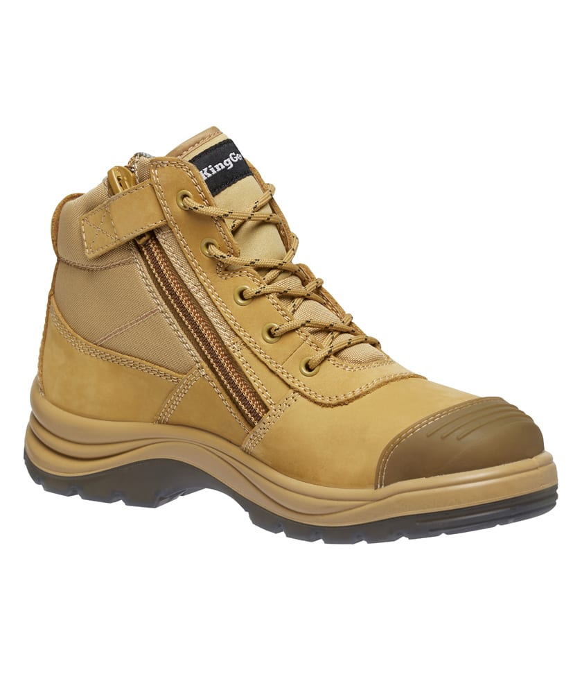 KingGee, Tradie Puncture Resistant Zip Sided Boot - Wheat (Size: 12)
