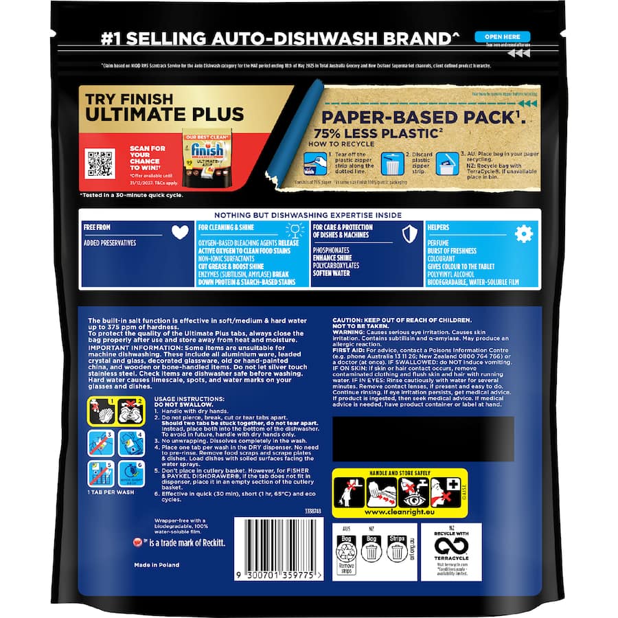 Finish Ultimate Plus Dishwasher Tablets  51pack