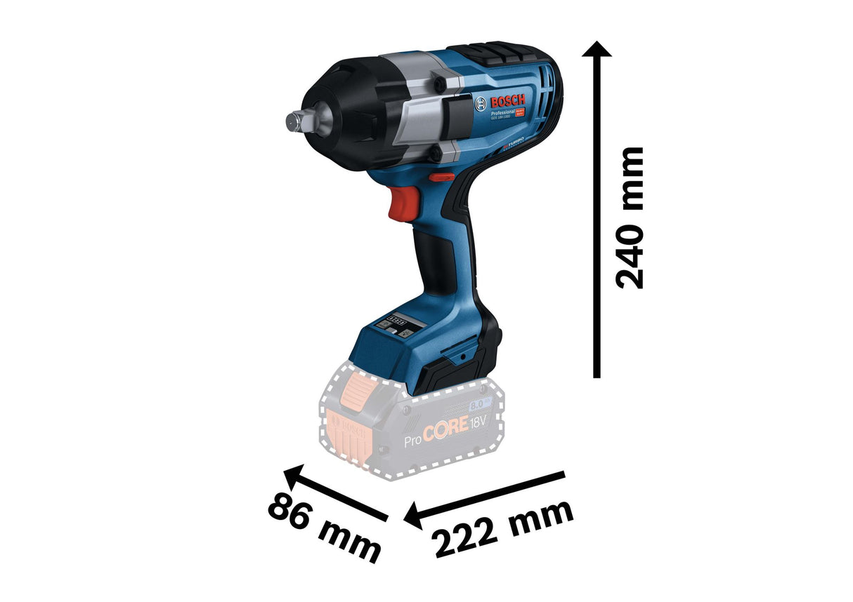 Bosch GDS 18V-1000 BITURBO Cordless Impact Wrench 1/2" (Skin Only)