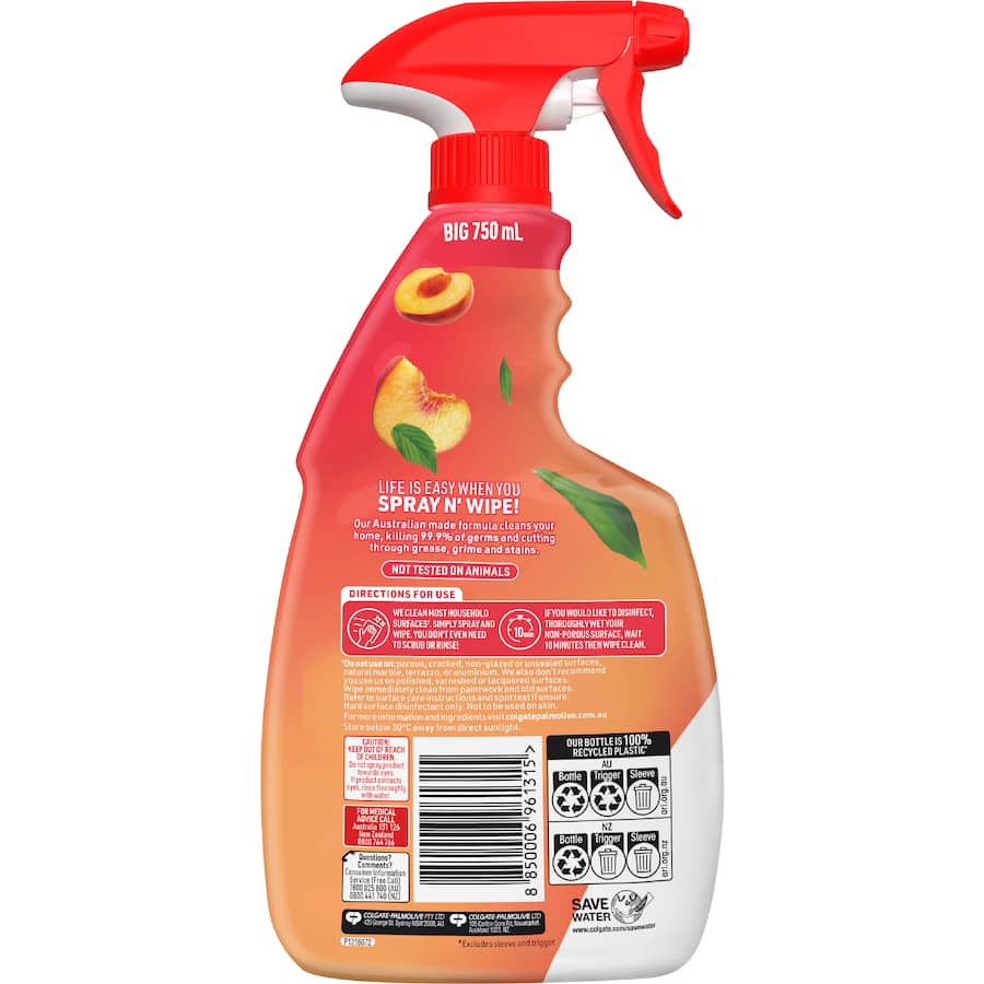 Ajax Scent Burst Cleaning Spray Peach Paradise 750mL